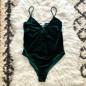 Topshop Velvet Bodysuit